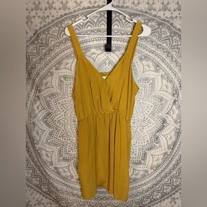 Rory Beca Mustard 100% Silk Mini Dress CALLOUT-missing belt